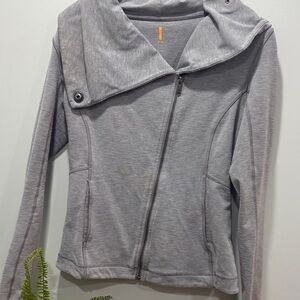 Gray Asymmetrical Zip Active Jacket
